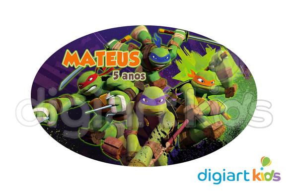 Placa Painel para Decoração Festa Tartarugas Ninjas