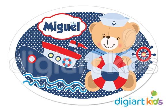 Placa Painel para Decoração Festa Ursinho Marinheiro