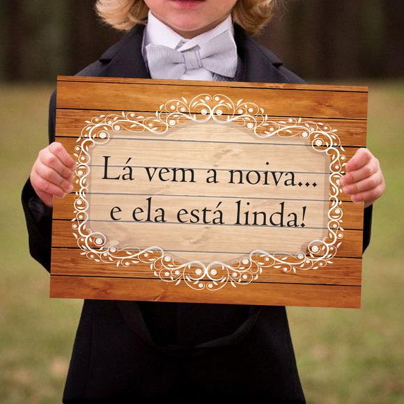 Placa para Casamento - Lá Vem a Noiva