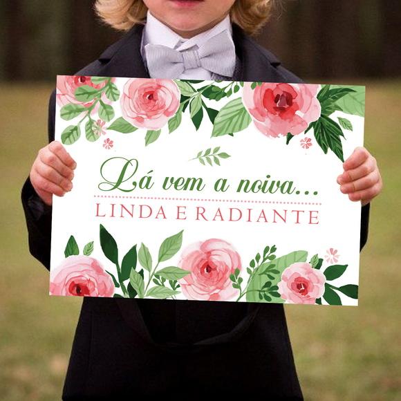 Placa para Casamento - Lá Vem a Noiva
