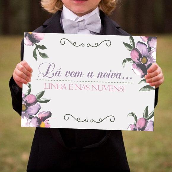 Placa para Casamento - Lá Vem a Noiva
