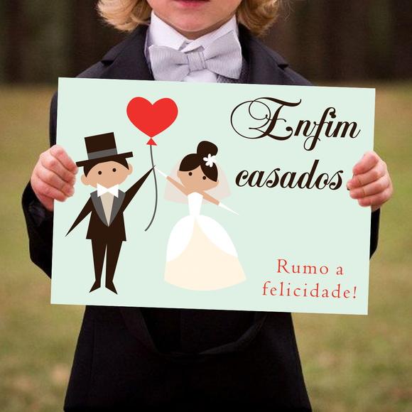 Placa para Casamento - Lá Vem a Noiva