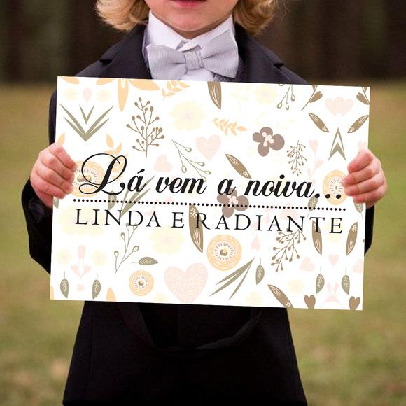 Placa para Casamento - Lá Vem a Noiva