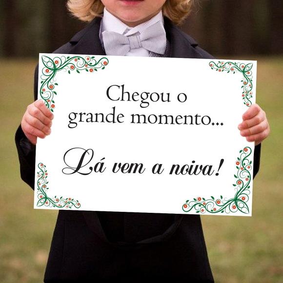 Placa para Casamento - Lá Vem a Noiva