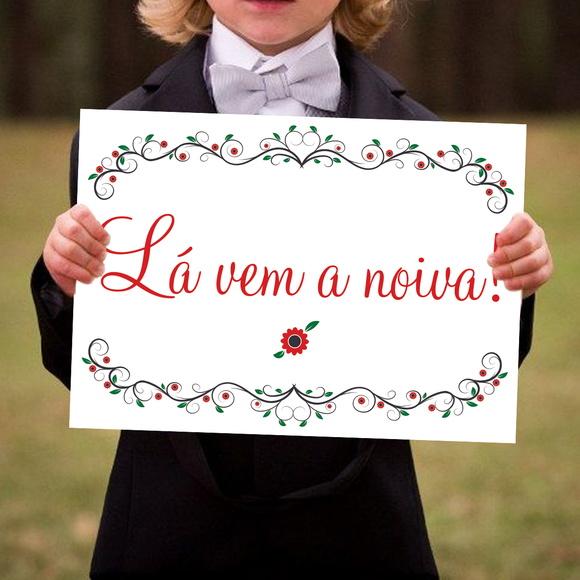 Placa para Casamento - Lá Vem a Noiva