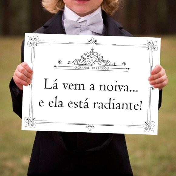 Placa para Casamento - Lá Vem a Noiva