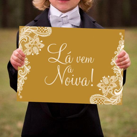 Placa para Casamento - Lá Vem a Noiva
