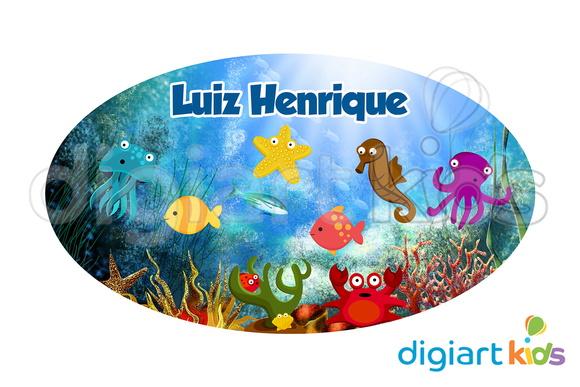 Placa para Decoração - Fundo do Mar