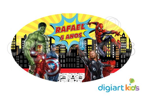 Placa para Decoração Heróis Vingadores