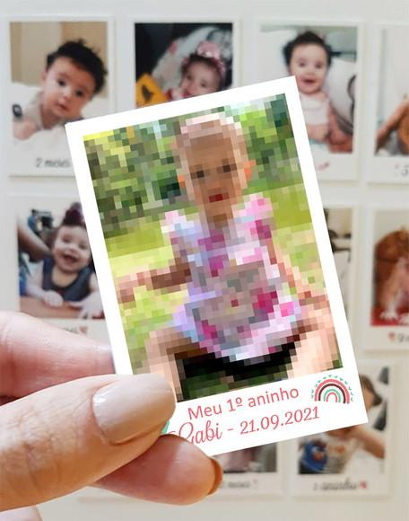 Polaroid Imã de Geladeira Arco Íris Boho