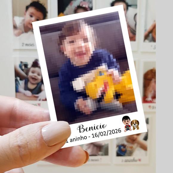 Polaroid Imã de Geladeira Bento e Totó
