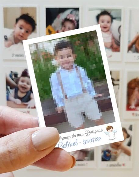 Polaroid Imã de Geladeira Batizado Menino