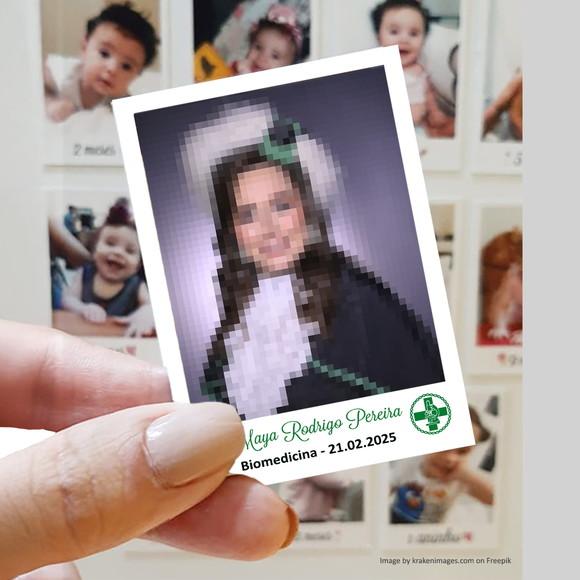 Polaroid Imã de Geladeira Formatura Biomedicina
