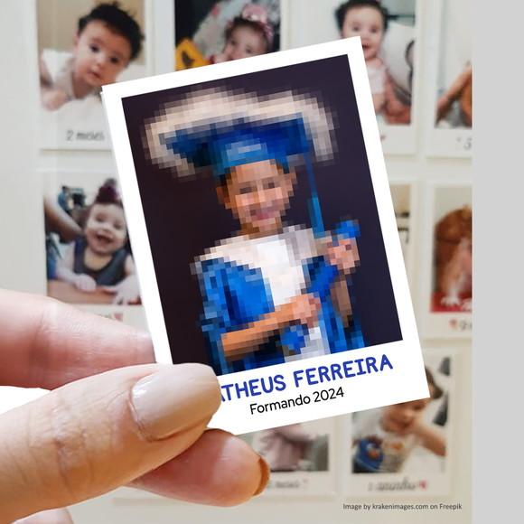 Polaroid Imã de Geladeira Formatura Infantil