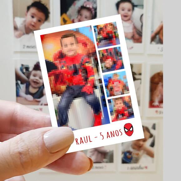 Polaroid Imã de Geladeira Homem Aranha com 5 Fotos