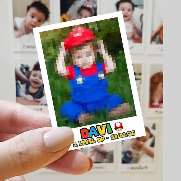 Polaroid Imã de Geladeira Super Mario Cogumelo