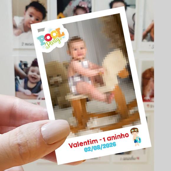 Polaroid Imã de Geladeira Tema Piscina
