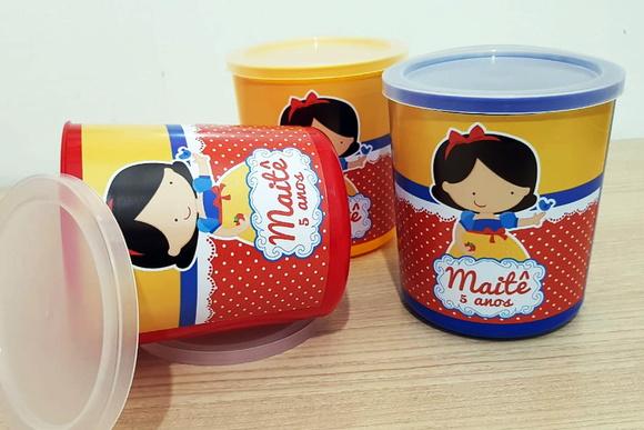 Pote com Tampa Branca de Neve