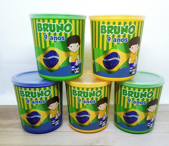 Pote Tipo Lata de Leite Copa Brasil