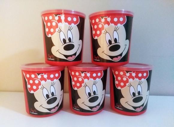 Pote Tipo Lata de Leite Minnie Vermelha