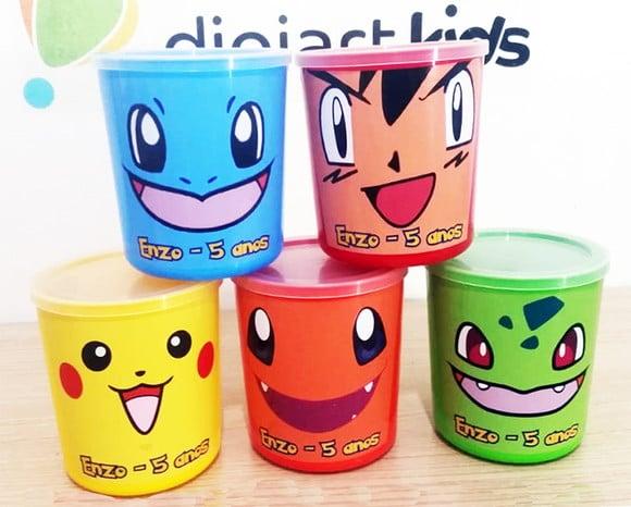 Pote Tipo Lata de Leite Pokemon