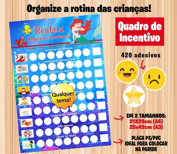 Quadro de Incentivo Pequena Sereia Ariel