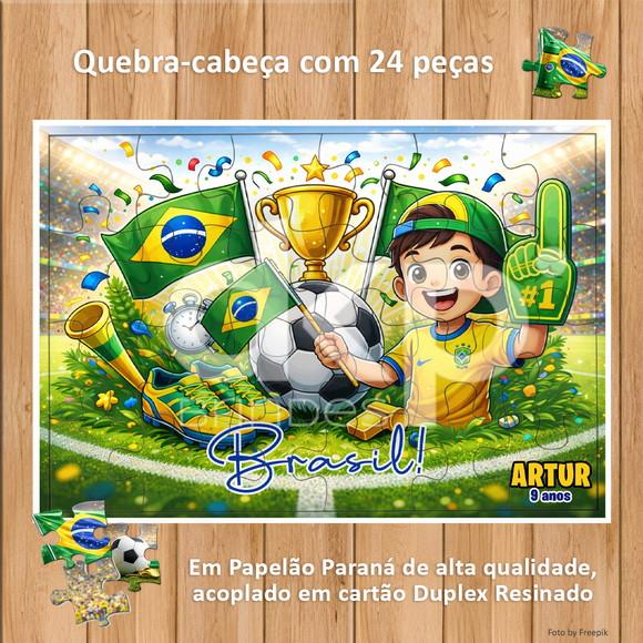 Quebra-cabeça 24 Peças com Caixinha - Torcedor Brasil