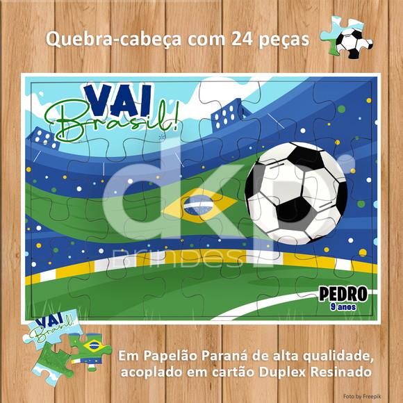 Quebra-cabeça 24 Peças com Caixinha Futebol - Brasil