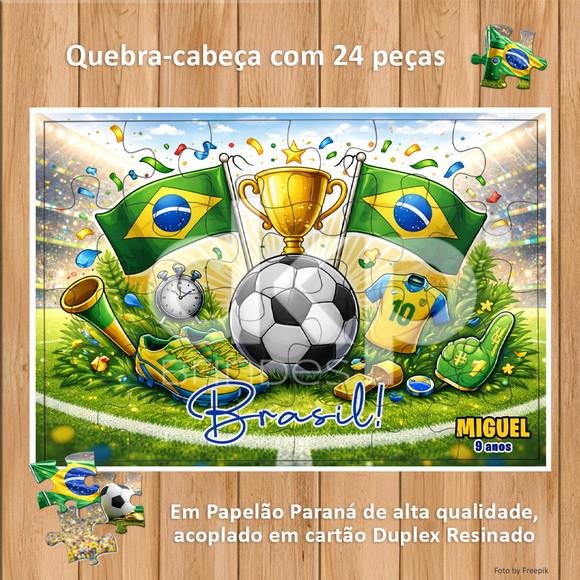 Quebra-cabeça 24 Peças com Caixinha Futebol - Rumo ao Hexa