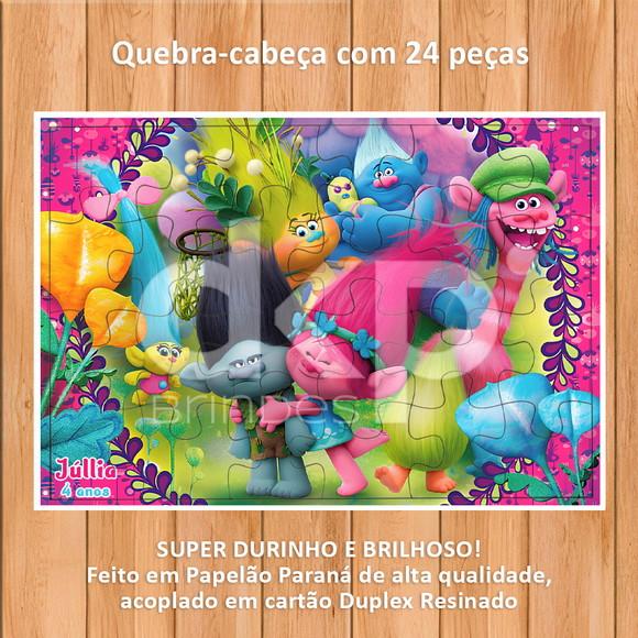 Quebra-cabeça 24 Peças com Caixinha Trolls