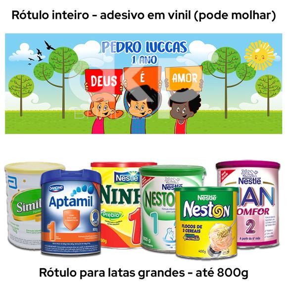 Rótulo Grande para Lata de Leite 800g 3 Palavrinhas