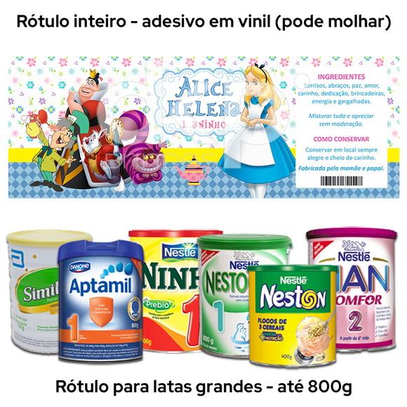 Rótulo Grande para Lata de Leite 800g Alice
