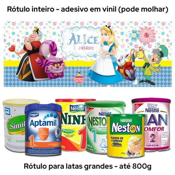 Rótulo Grande para Lata de Leite 800g Alice
