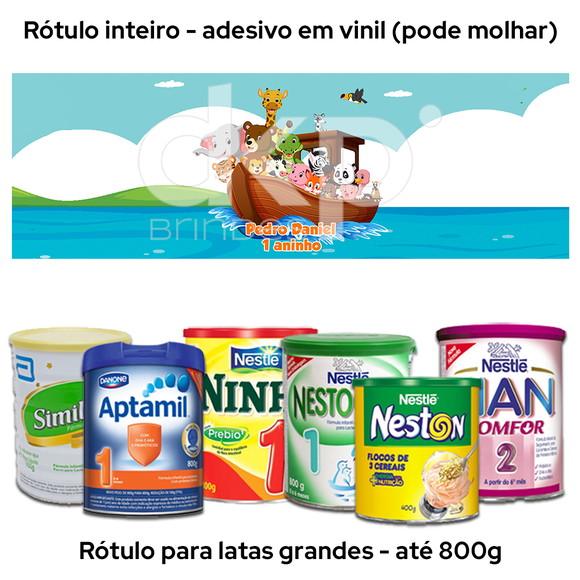 Rótulo Grande para Lata de Leite 800g Arca de Noé