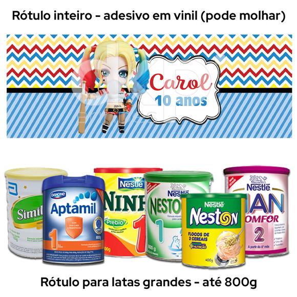 Rótulo Grande para Lata de Leite 800g Arlequina