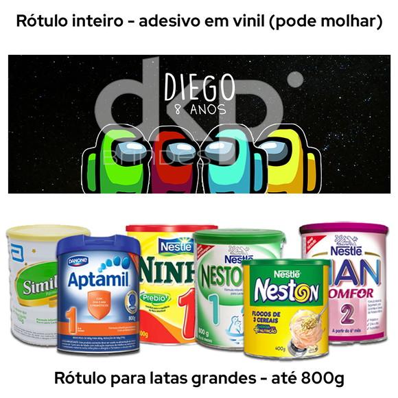 Rótulo Grande para Lata de Leite 800g Among Us
