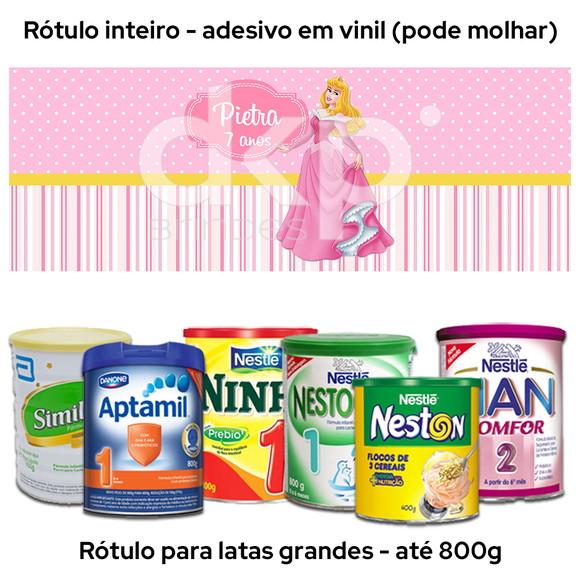 Rótulo Grande para Lata de Leite 800g Bela Adormecida