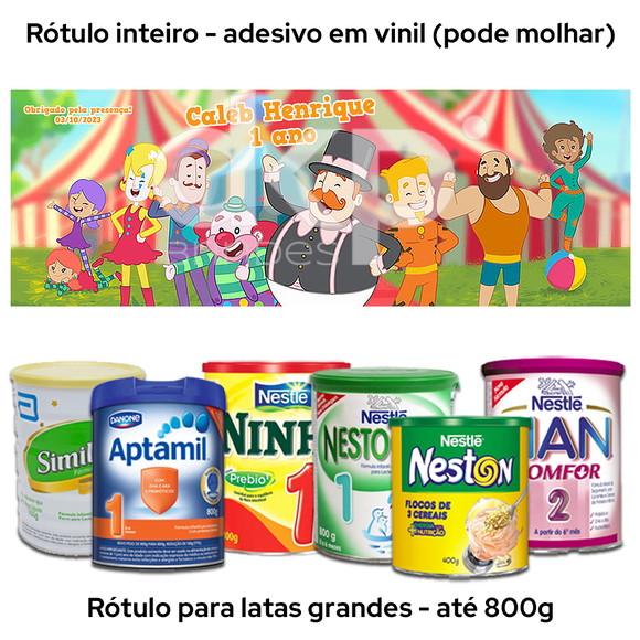 Rótulo Grande para Lata de Leite 800g Bita Circo