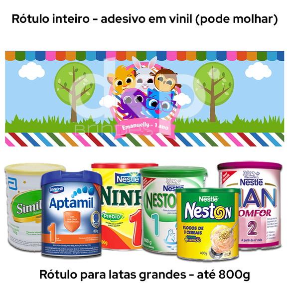 Rótulo Grande para Lata de Leite 800g Bolofofos Rosa