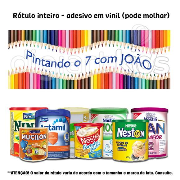 Rótulo Grande para Lata de Leite 800g Lápis de Cor