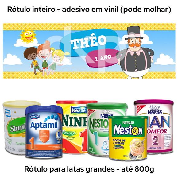 Rótulo Grande para Lata de Leite 800g Mundo Bita