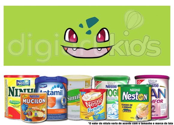 Rótulo Grande para Lata de Leite 800g Pokemon