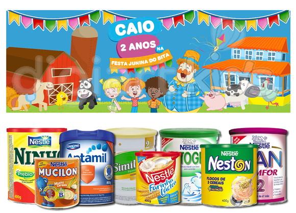 Rótulo para Lata de Leite 400g Arraiá do Bita