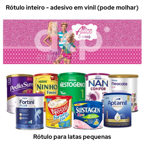 Rótulo para Lata de Leite 400g Barbie