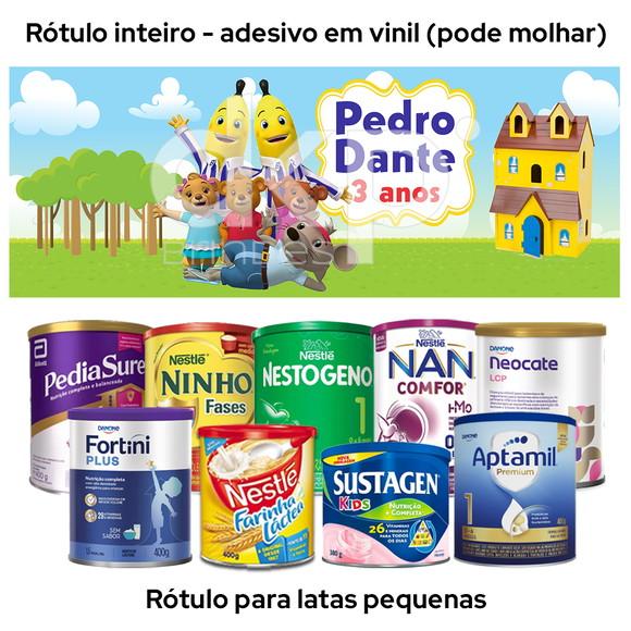 Rótulo para Lata de Leite 400g Bananas de Pijama