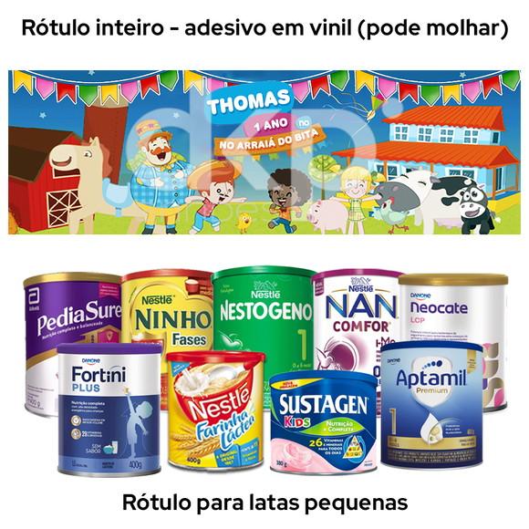 Rótulo para Lata de Leite 400g Arraiá do Bita