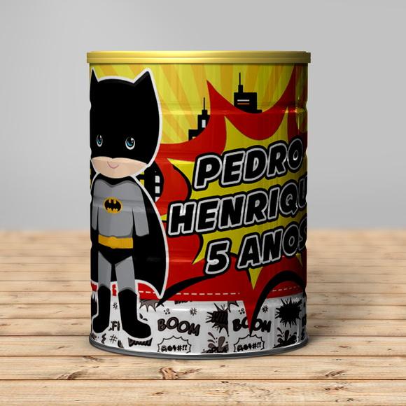 Rótulo para Lata de Leite 400g Batman Cute