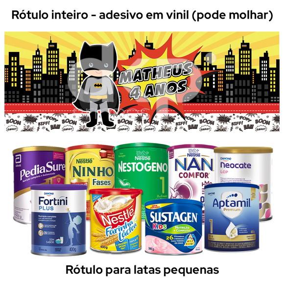 Rótulo para Lata de Leite 400g Batman Cute