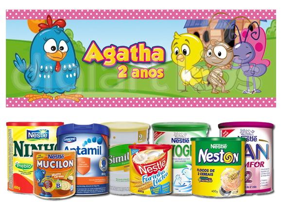 Rótulo para Lata de Leite 400g Galinha Pintadinha