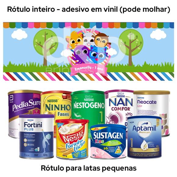 Rótulo para Lata de Leite 400g Bolofofos Rosa
